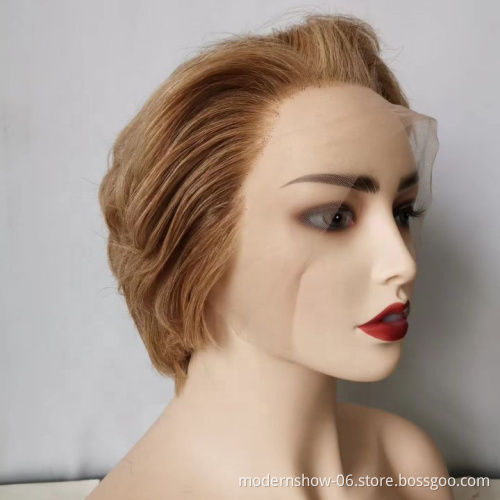factory customized short pixie colored human hair wigs